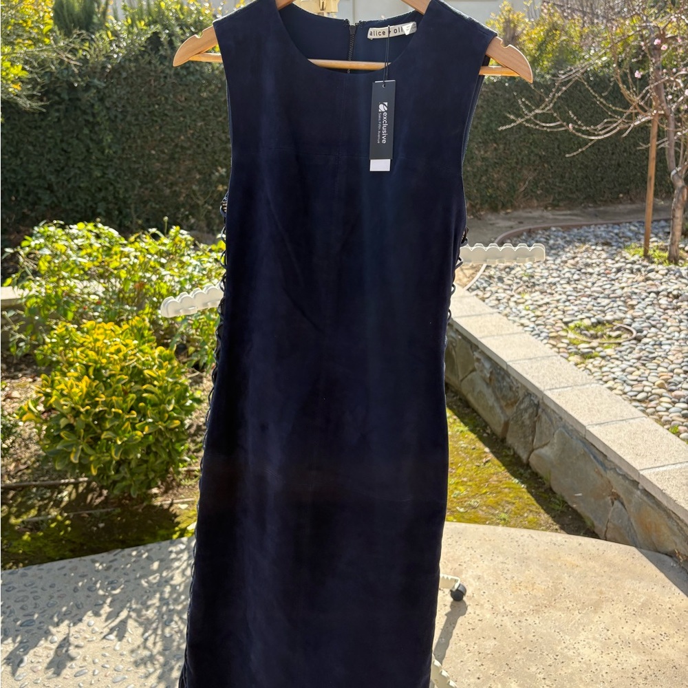 Brand new Alice and Olivia Lamb leather dress
